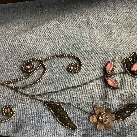 CHICO’s So Slimming Girlfriend Ankle Jeans 10 (1.5R) Embellished Boho festival - Picture 11 of 16